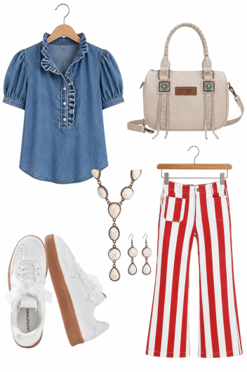red white and blue western outfit