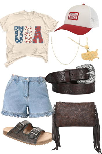 red white and blue western outfit